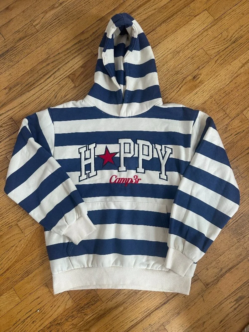 🩵 Happy Camp3r Indigo Stripe Sweatshirt 🩵 BRAND NEW